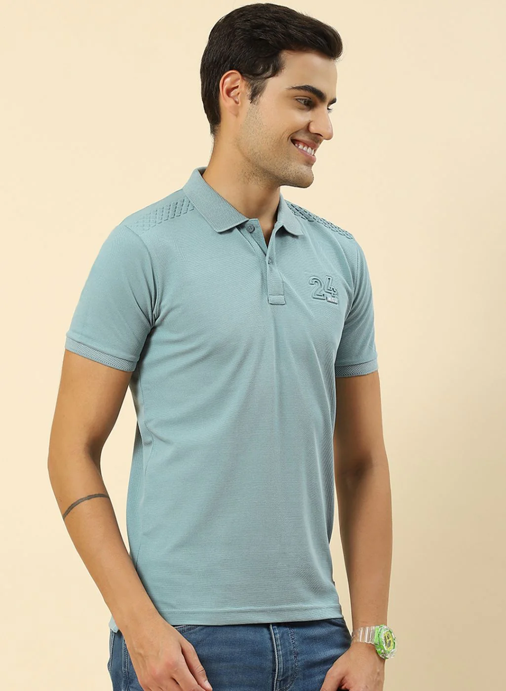 Men Green Printed T-Shirt - Image 3