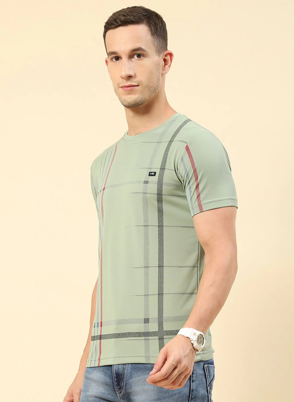 Men Green Printed T-Shirt - Image 3