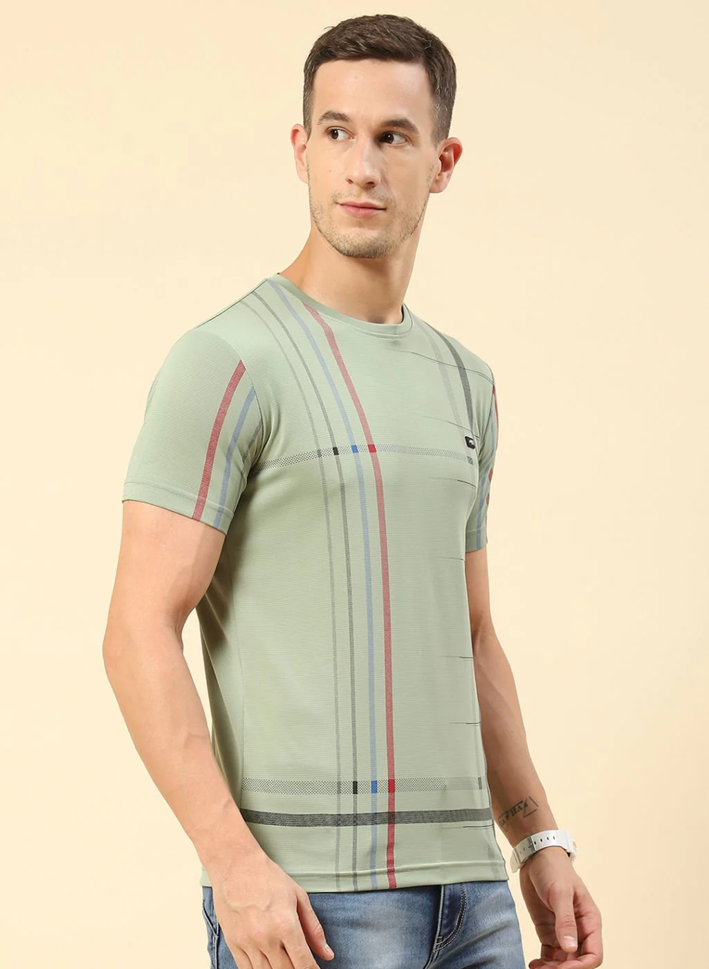 Men Green Printed T-Shirt - Image 4