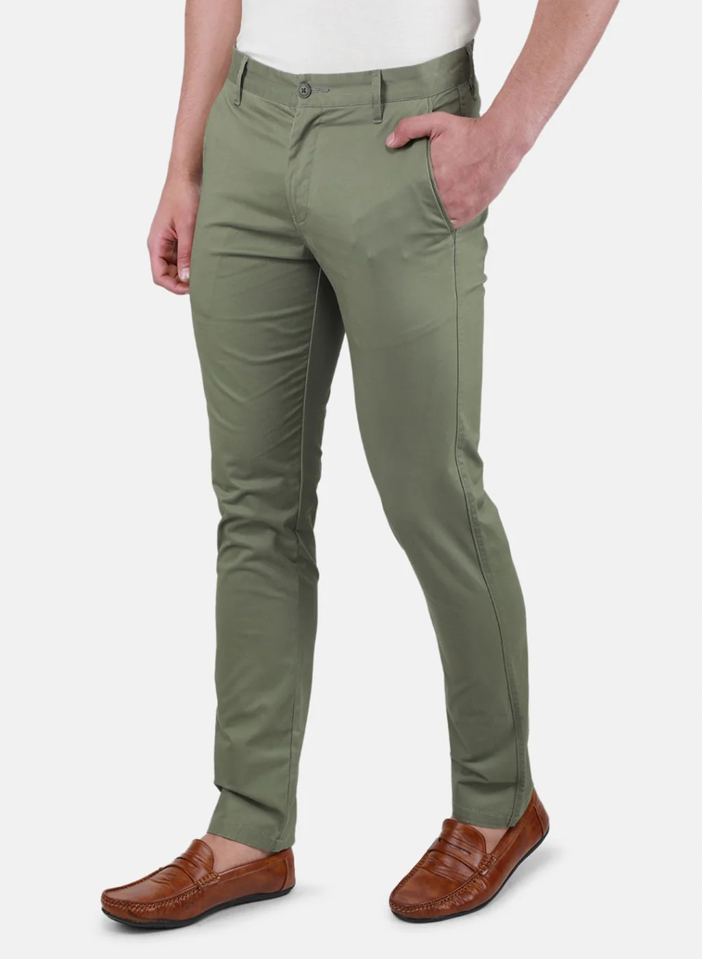 Men Green Regular Fit Trouser - Image 2