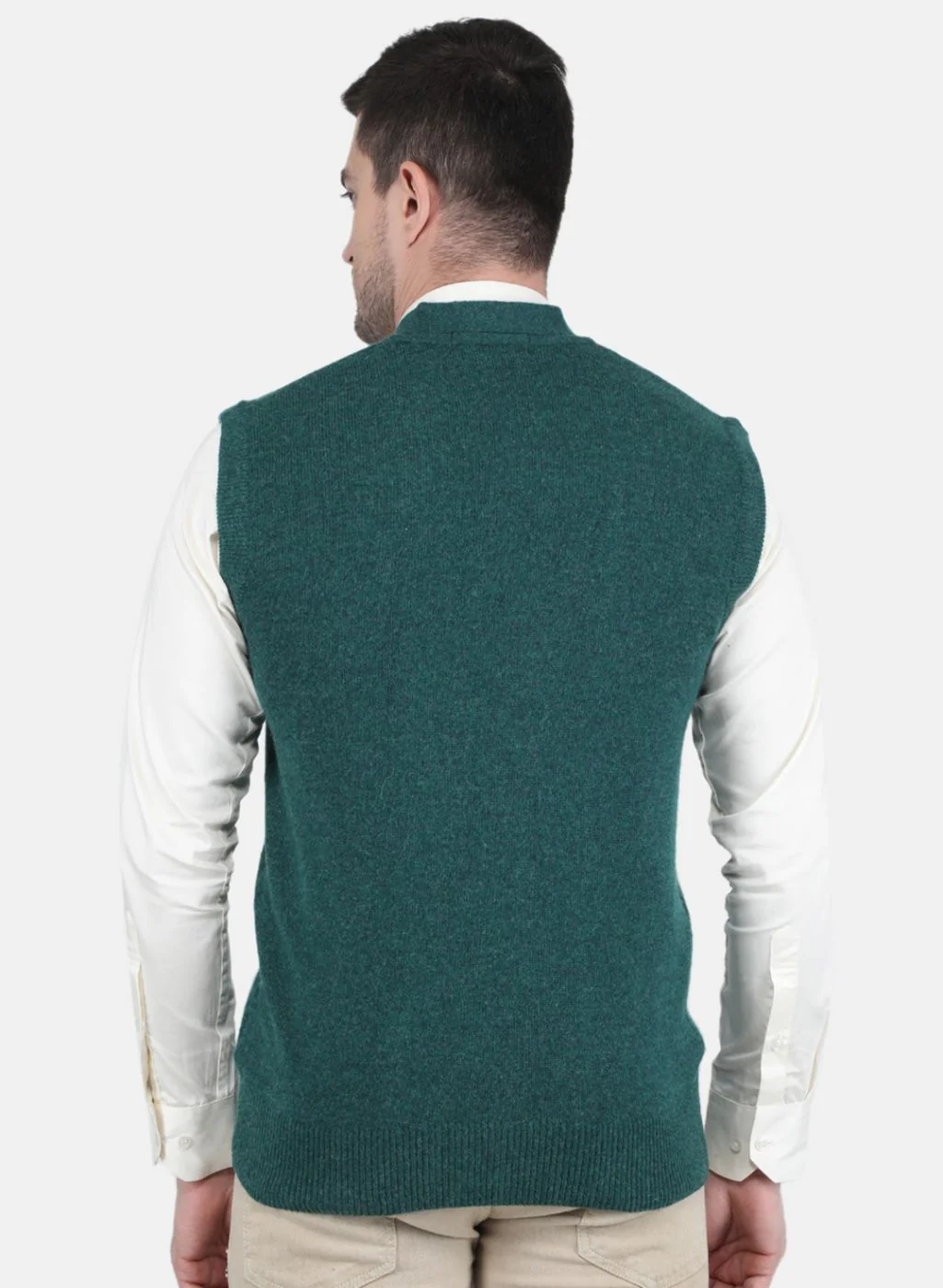 Men Green Solid Cardigan - Image 4