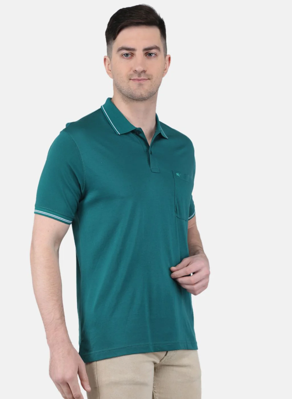 Men Green Solid T-Shirt - Image 6