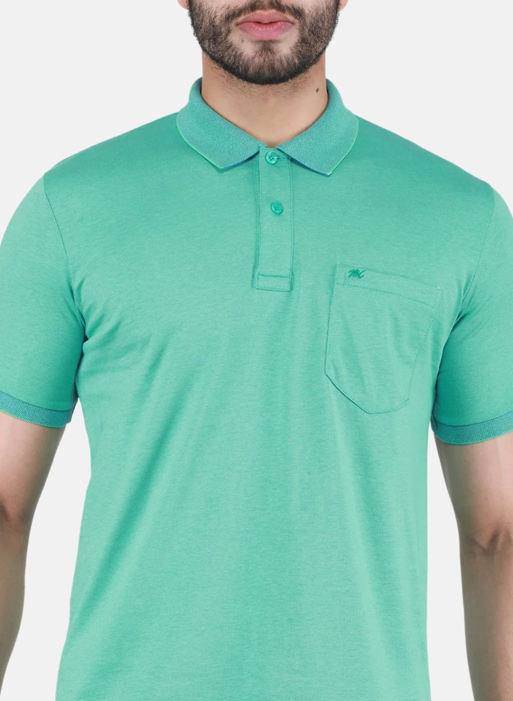 Men Green Solid T-Shirt - Image 5