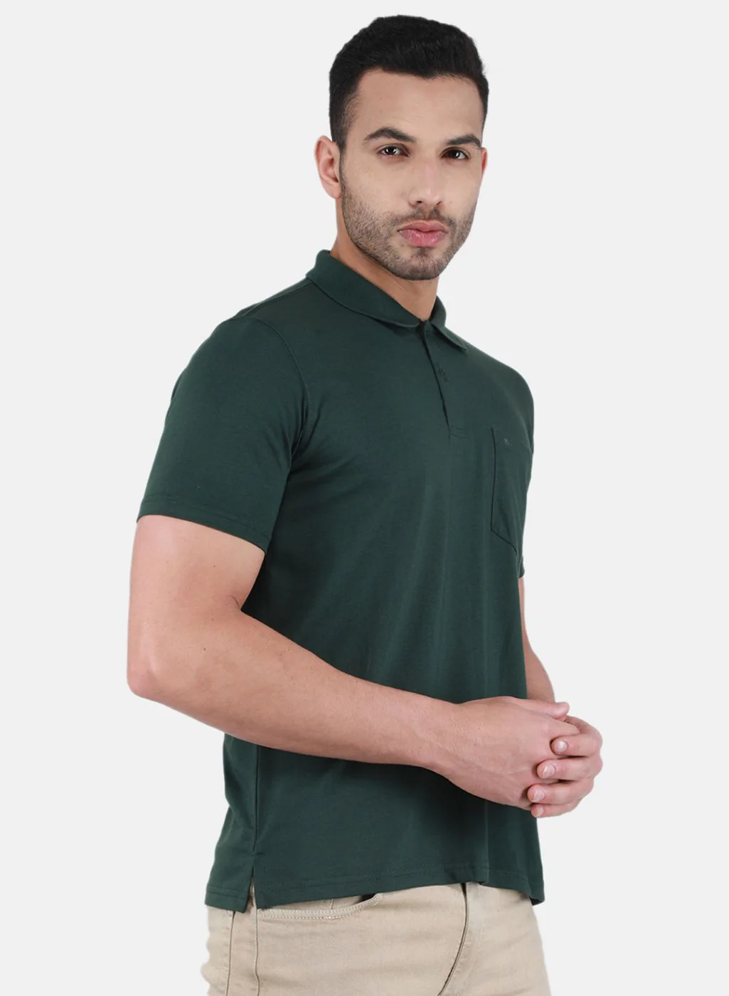Men Green Solid T-Shirt - Image 6
