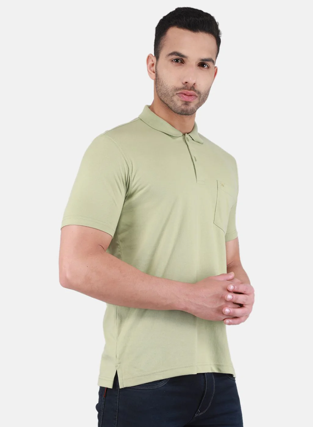 Men Green Solid T-Shirt - Image 6