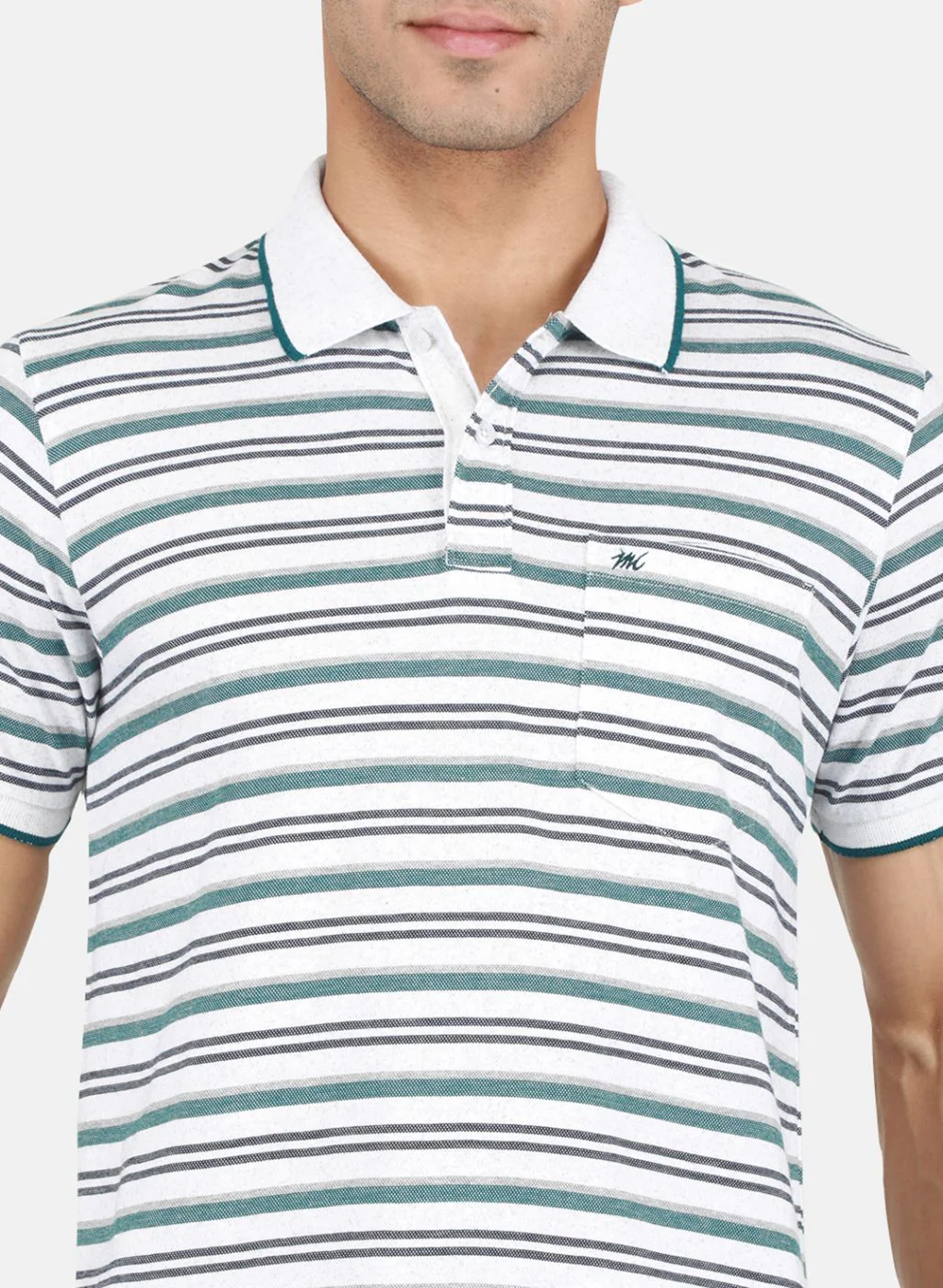 Men Grey & Green Stripe Lower Set - Image 5