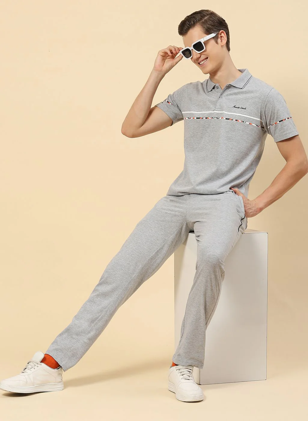 Men Grey Printed Lower Set - Image 5