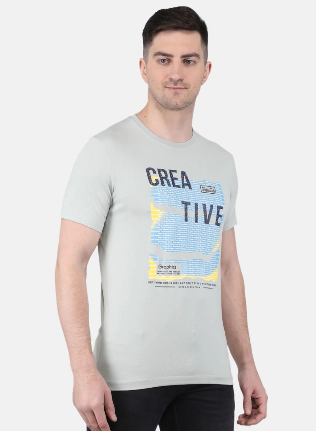 Men Grey Printed T-Shirt - Image 2