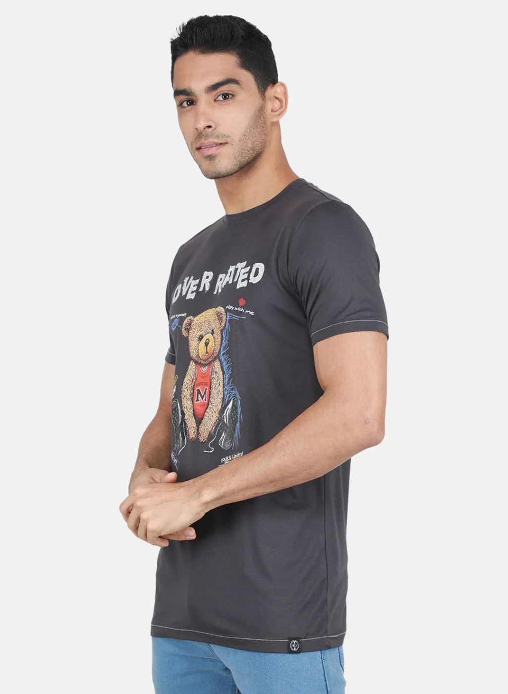 Men Grey Printed T-Shirt - Image 2