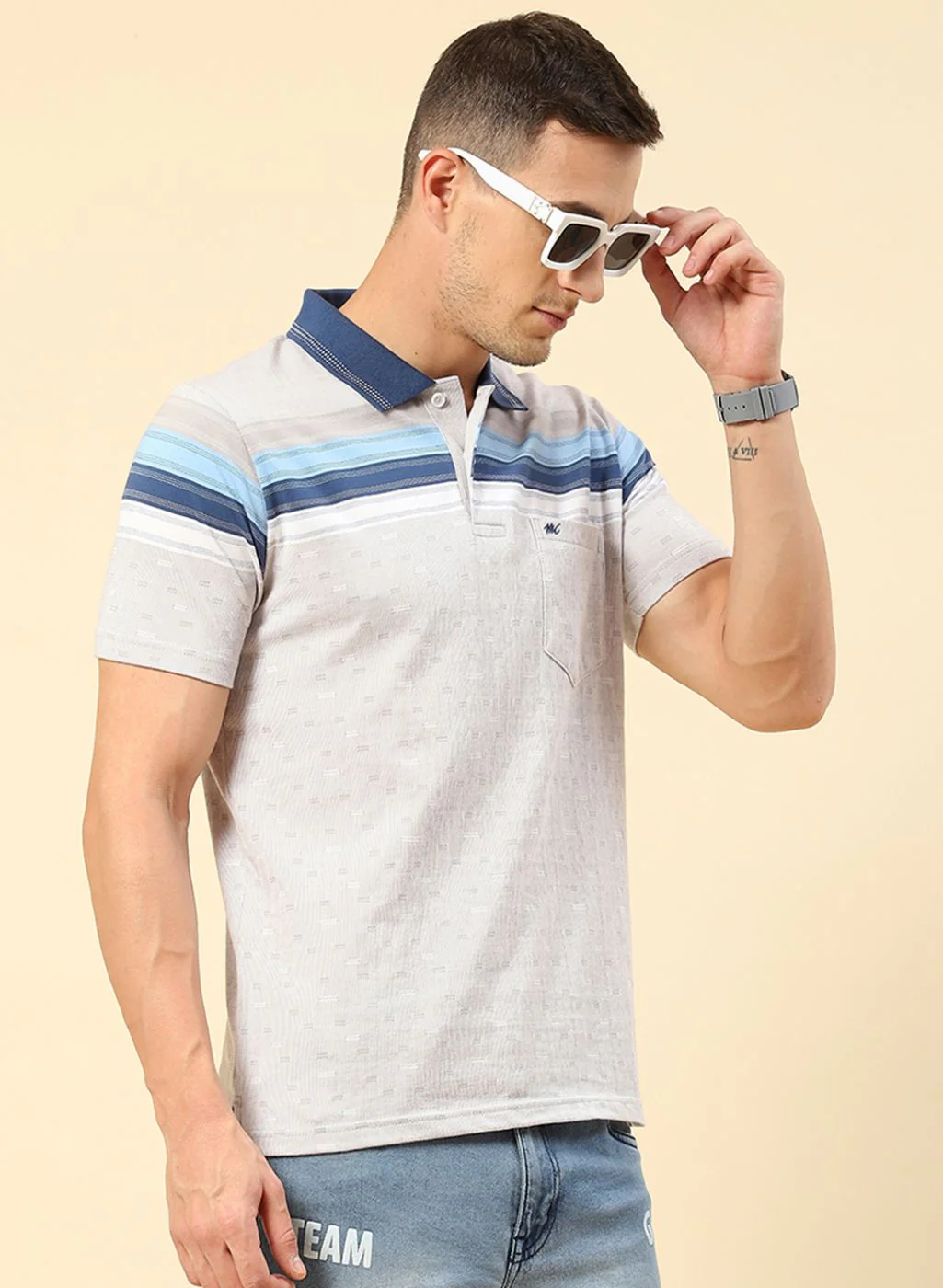 Men Grey Printed T-Shirt - Image 3