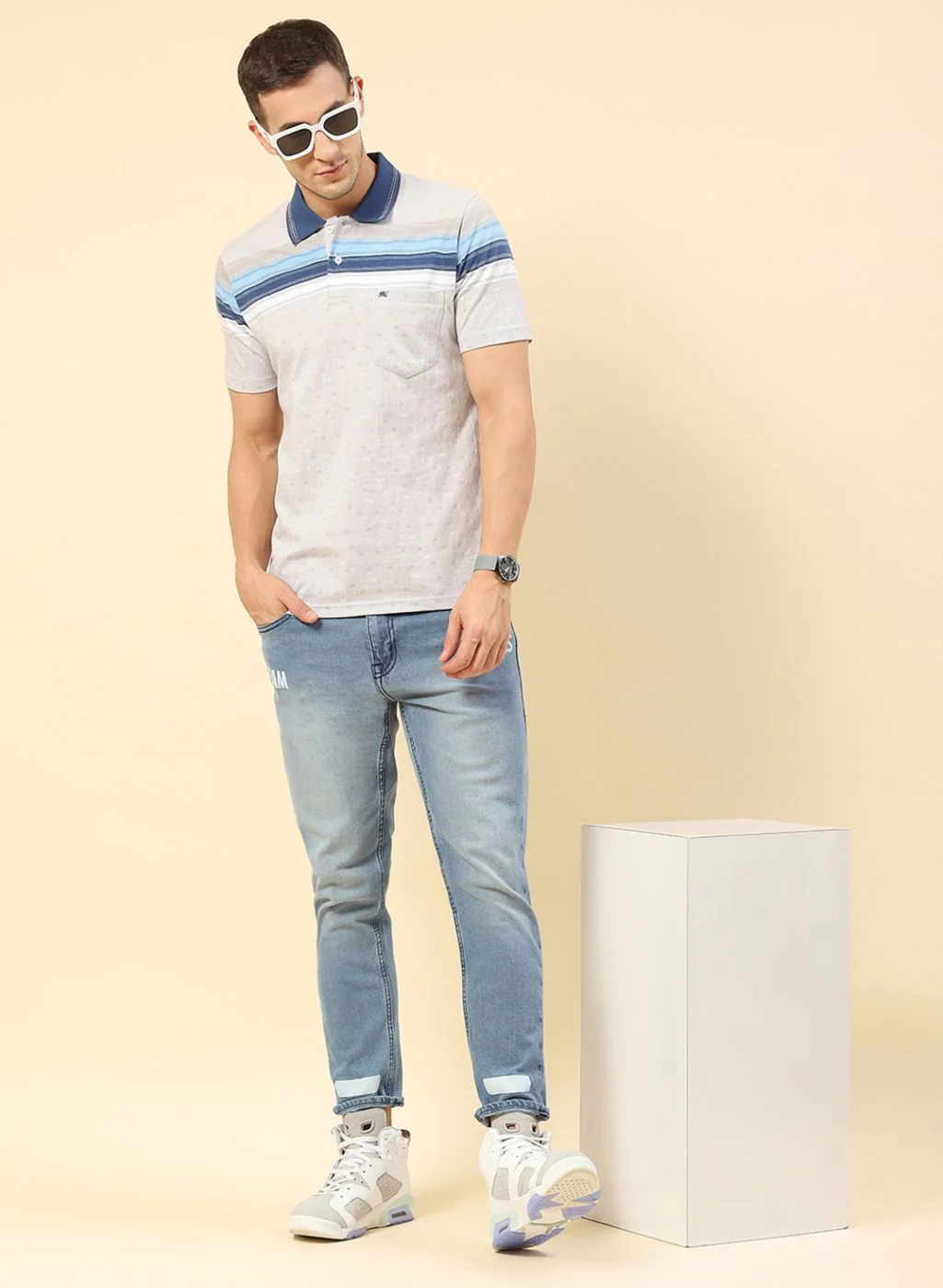 Men Grey Printed T-Shirt - Image 5