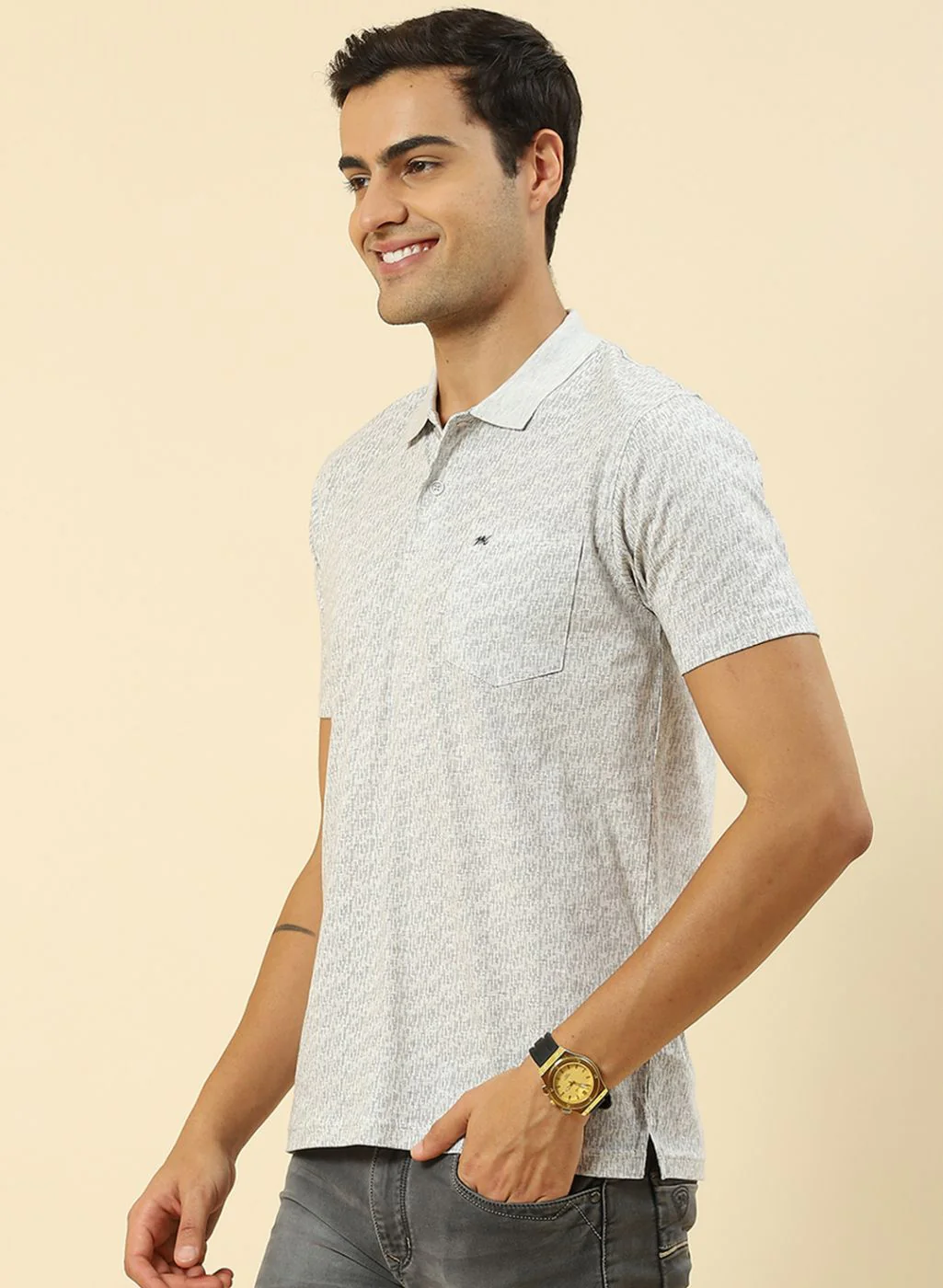 Men Grey Printed T-Shirt - Image 2