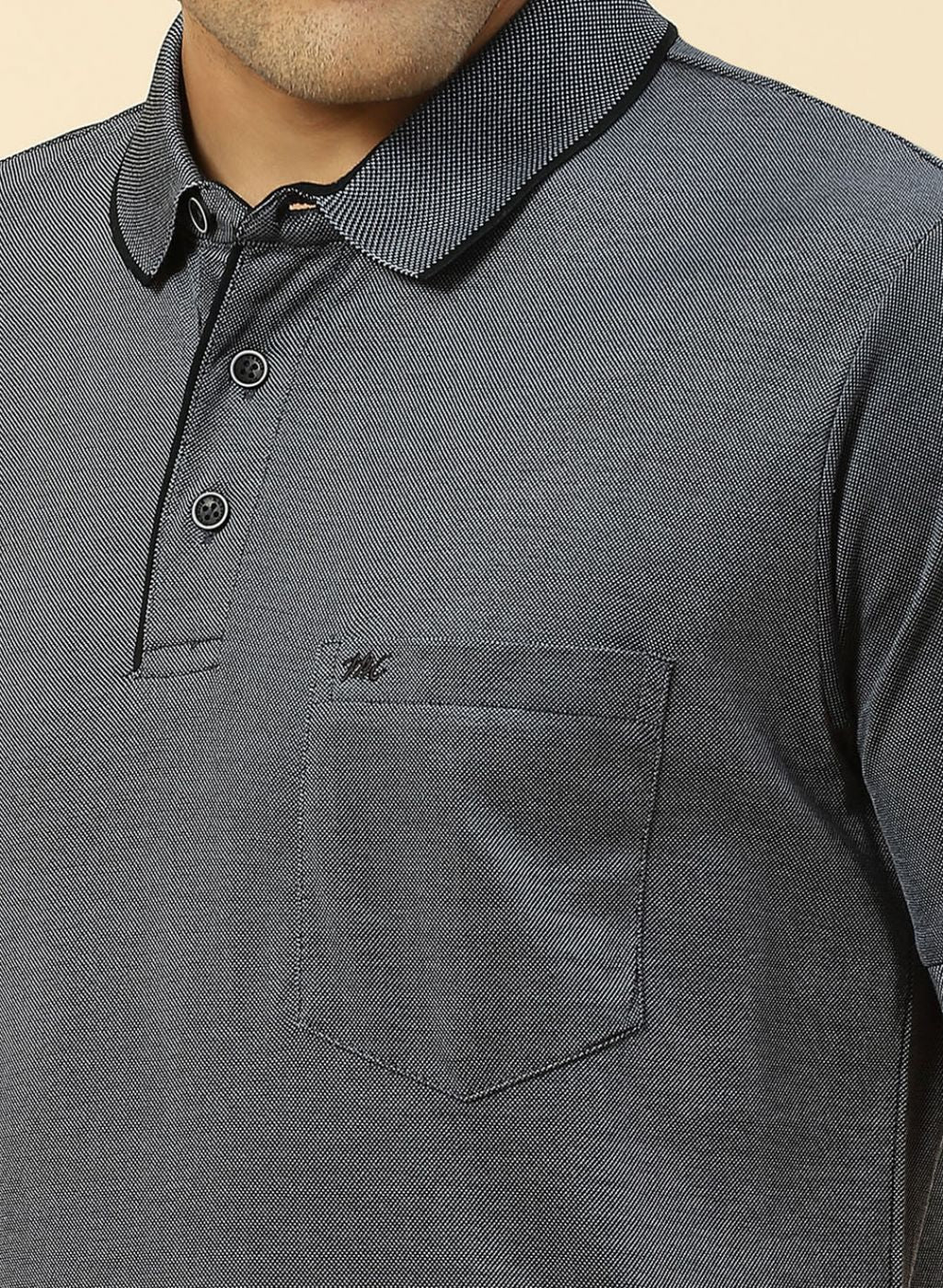 Men Grey Solid T-Shirt - Image 6