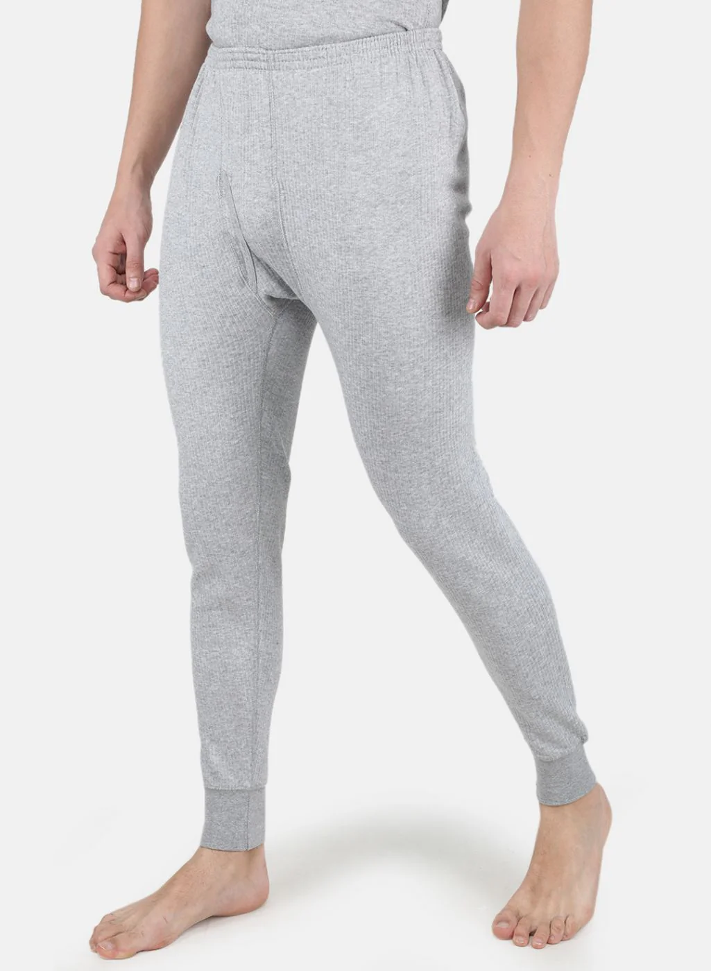 Men Grey Solid Thermal Lower - Image 2