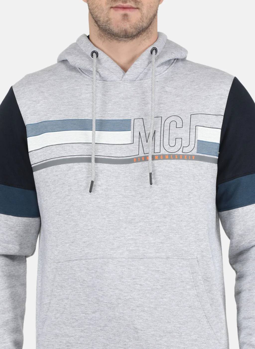 Men Grey Solid Tracksuit - Image 5