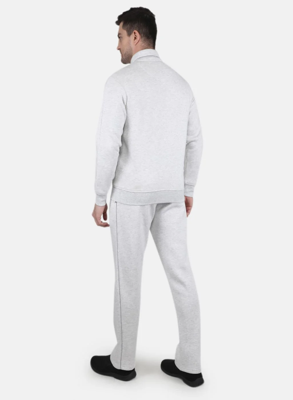 Men Grey Solid Tracksuit - Image 3