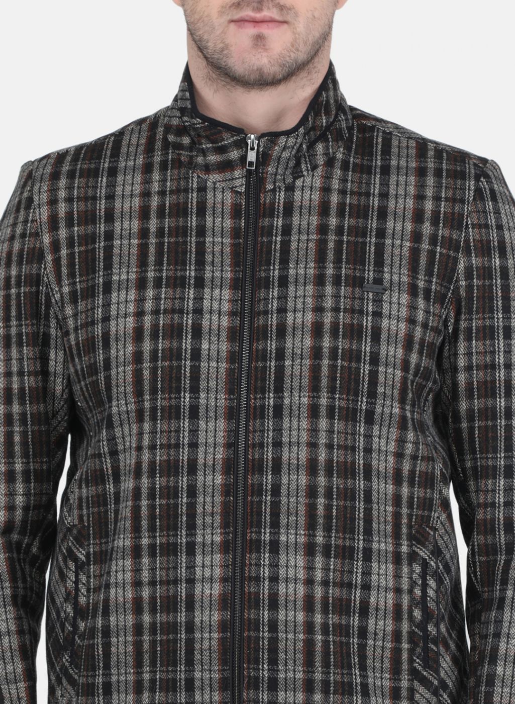 Men Khaki Check Coat - Image 5