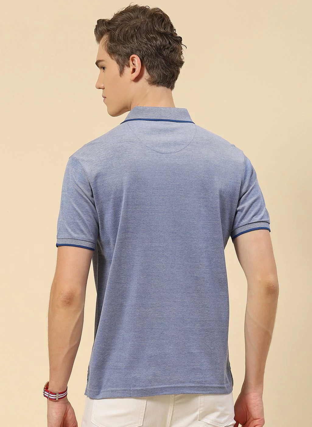 Men Khaki Plain T-Shirt - Image 4