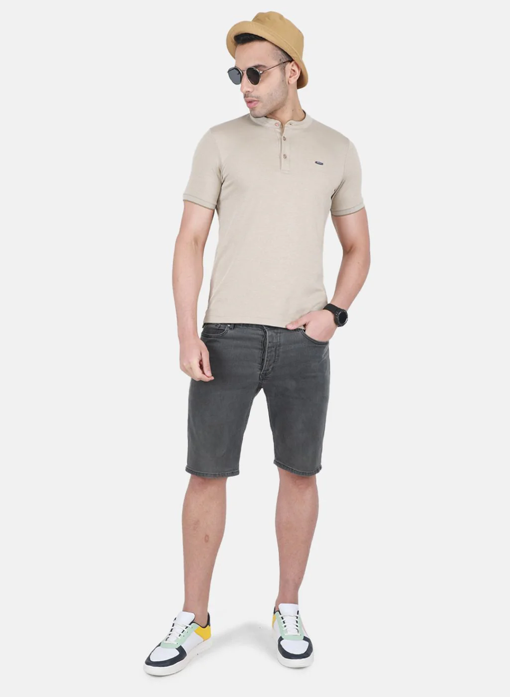 Men Khaki Printed T-Shirt - Image 4