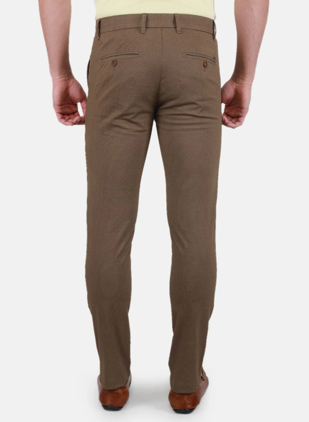 Men Khaki Regular Fit Trouser - Image 3
