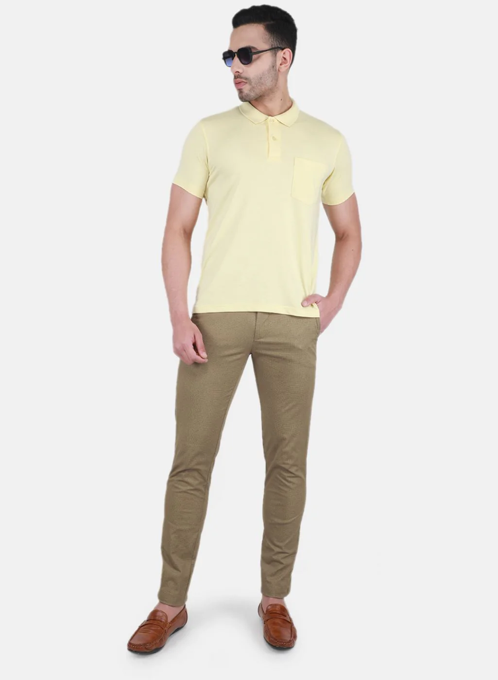 Men Khaki Regular Fit Trouser - Image 4