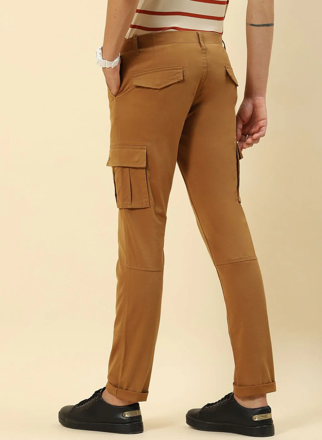 Men Khaki Regular Fit Trouser - Image 5