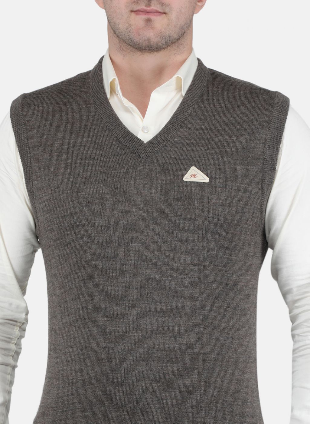 Men Light Brown Solid Sweater - Image 5