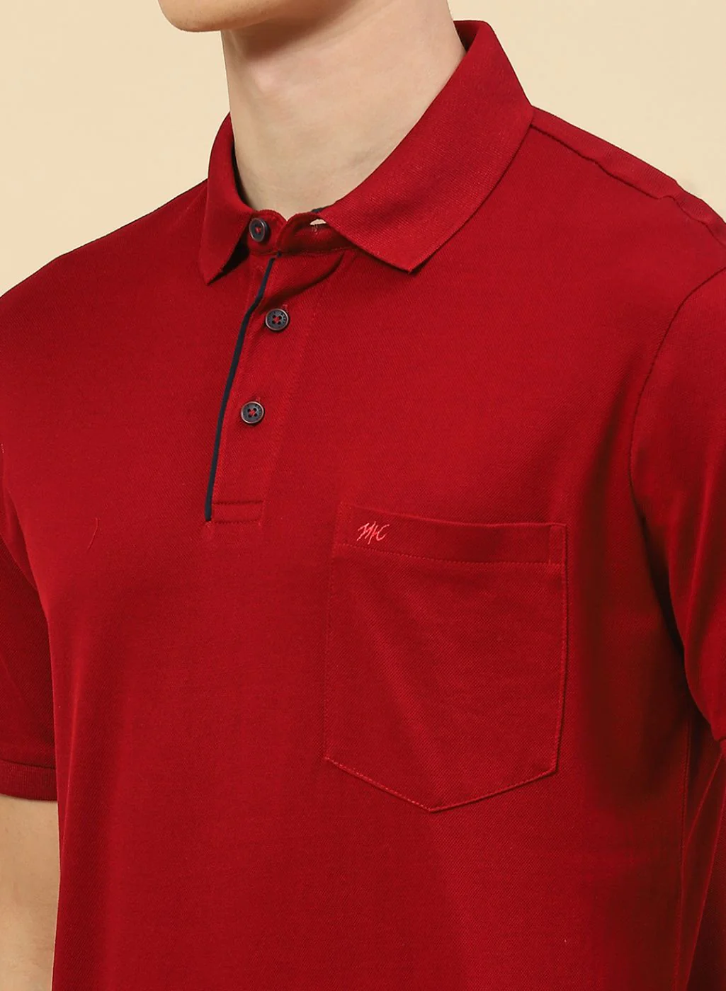 Men Maroon Plain T-Shirt - Image 6