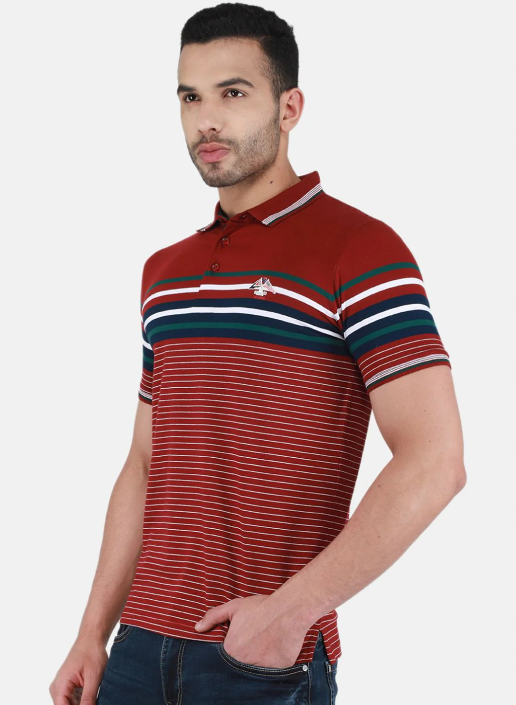 Men Maroon Printed T-Shirt - Image 2