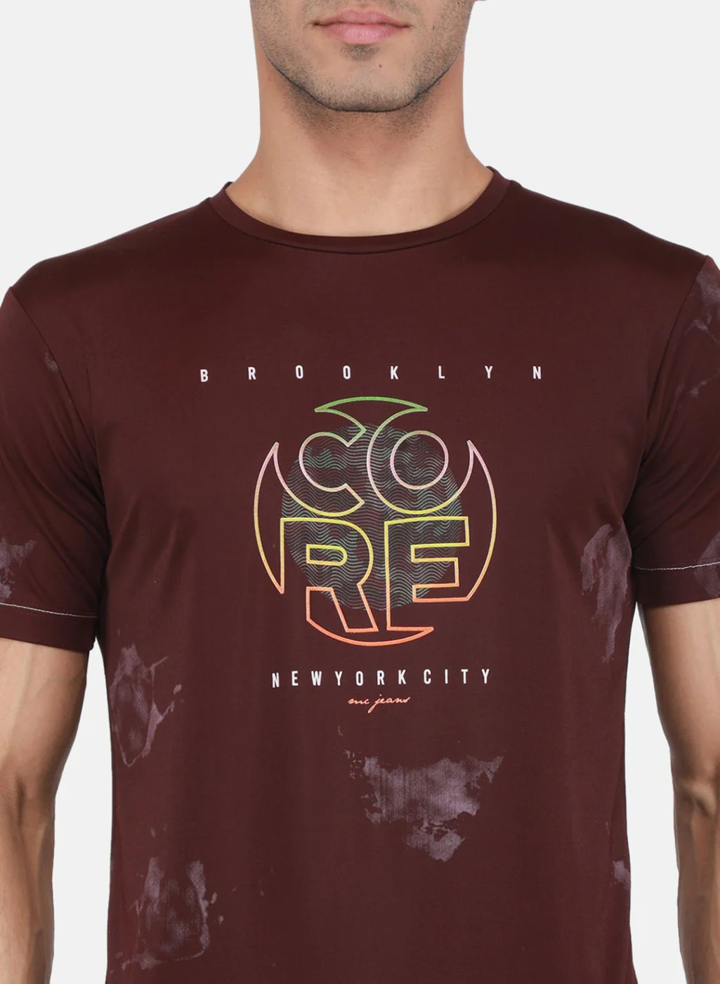 Men Maroon Printed T-Shirt - Image 5