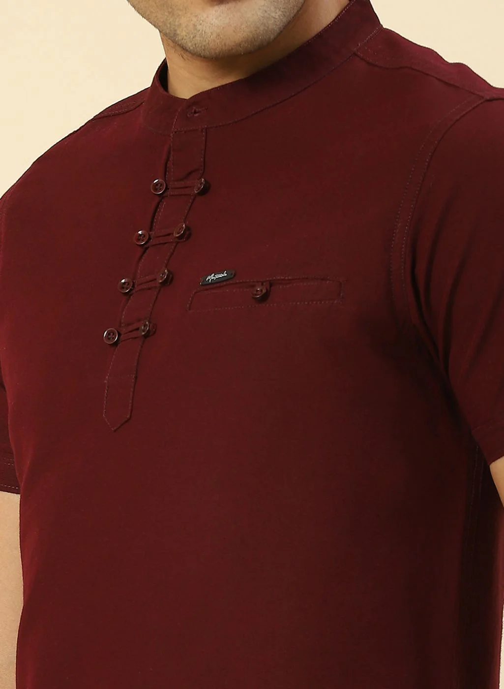 Men Maroon Printed T-Shirt - Image 6
