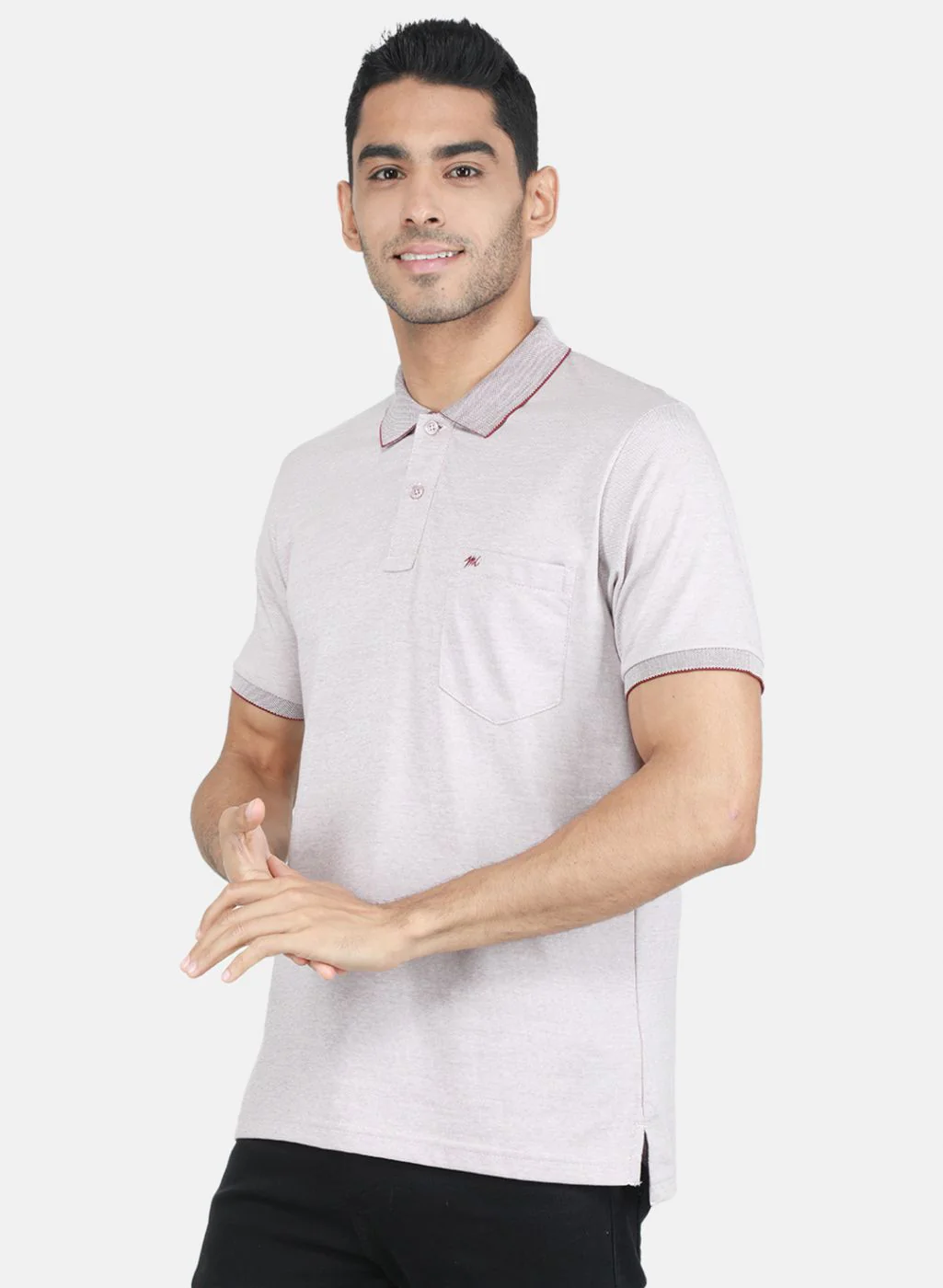 Men Maroon Solid T-Shirt - Image 2