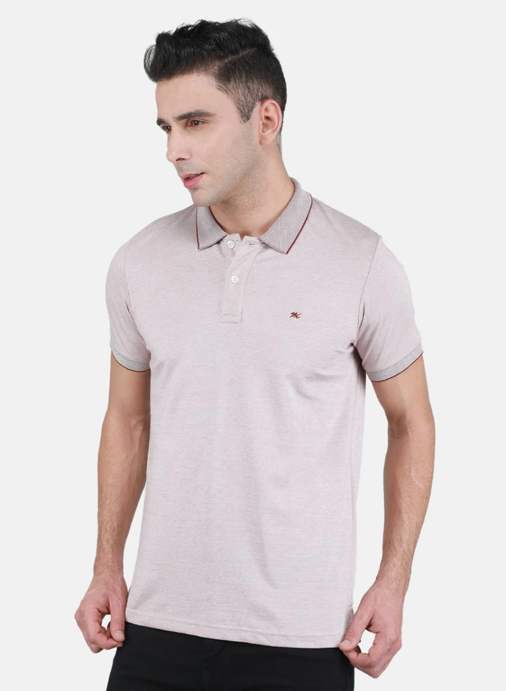 Men Maroon Solid T-Shirt - Image 2
