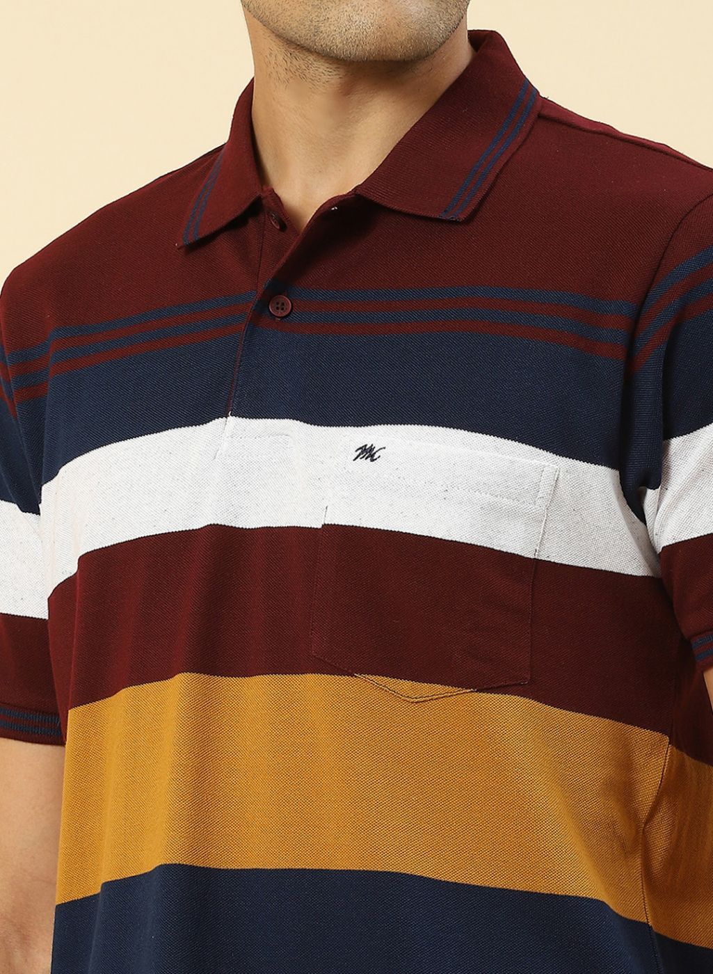 Men Maroon Stripe T-Shirt - Image 6