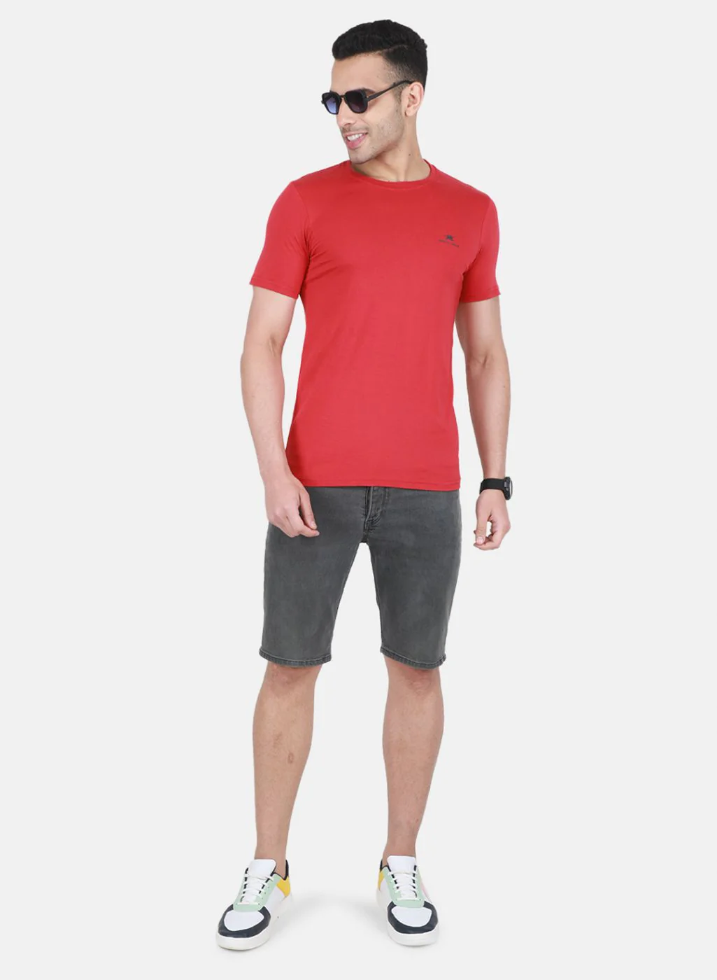 Men Multicolor Plain T-Shirt - Image 5