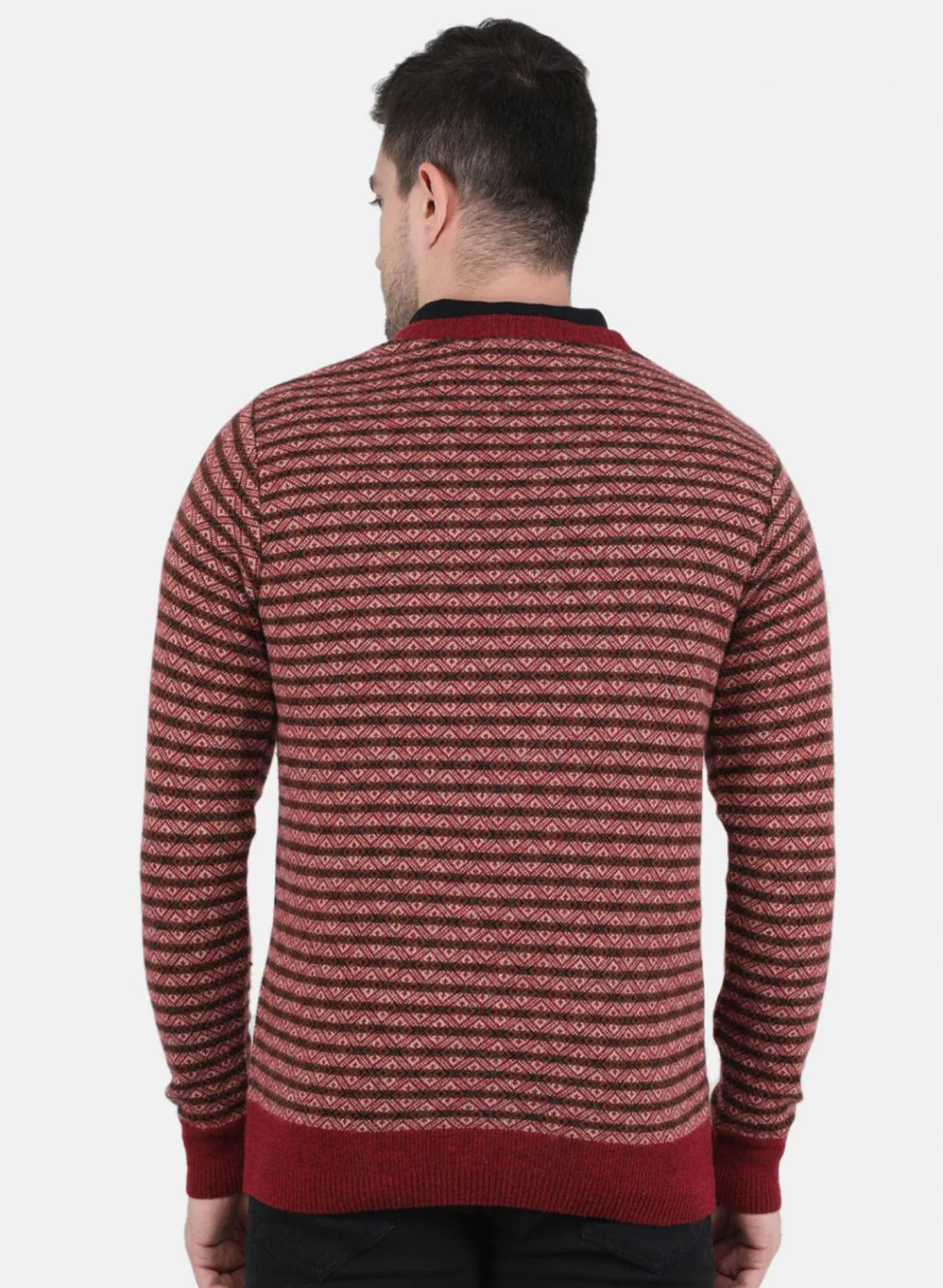 Men Multicolor Self Design Pullover - Image 3