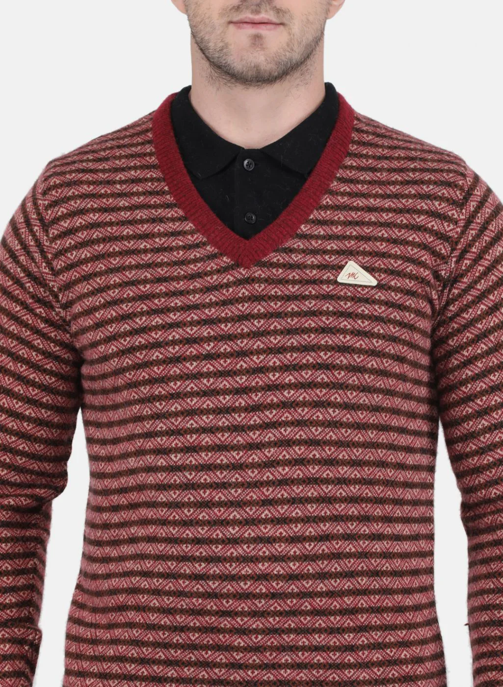 Men Multicolor Self Design Pullover - Image 5