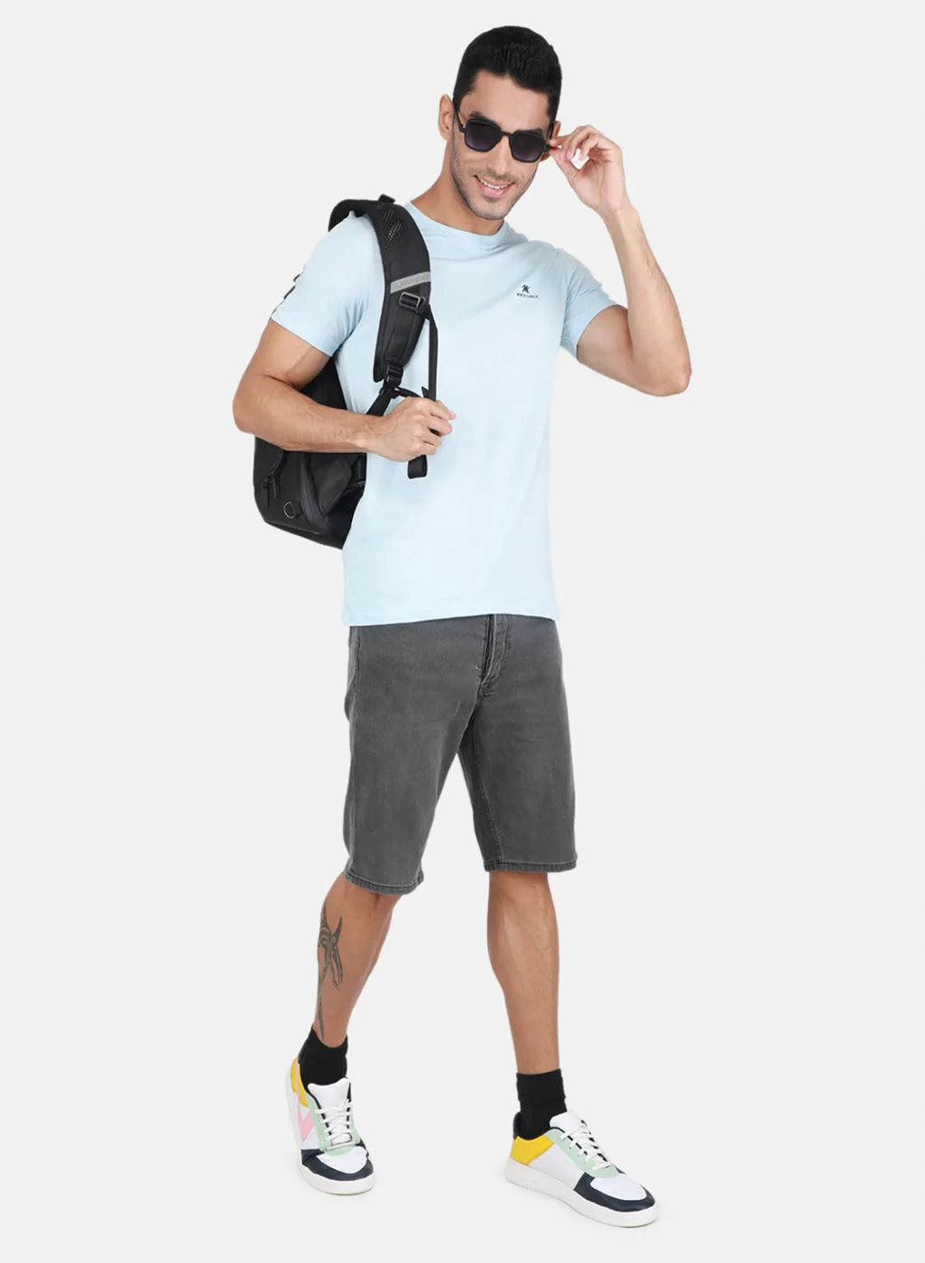 Men Multicolor Solid T-Shirt - Image 5