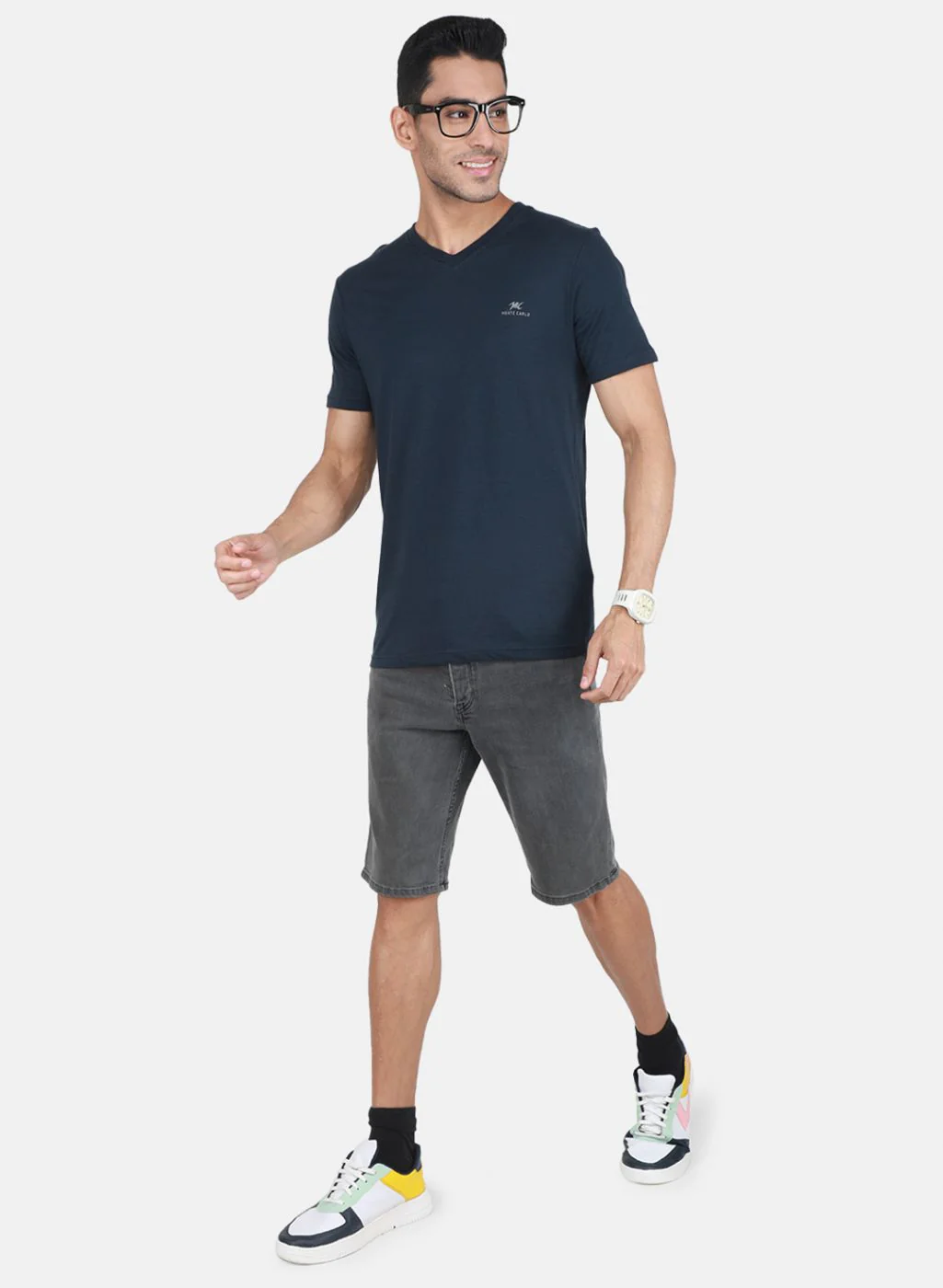 Men Multicolor Solid T-Shirt - Image 5
