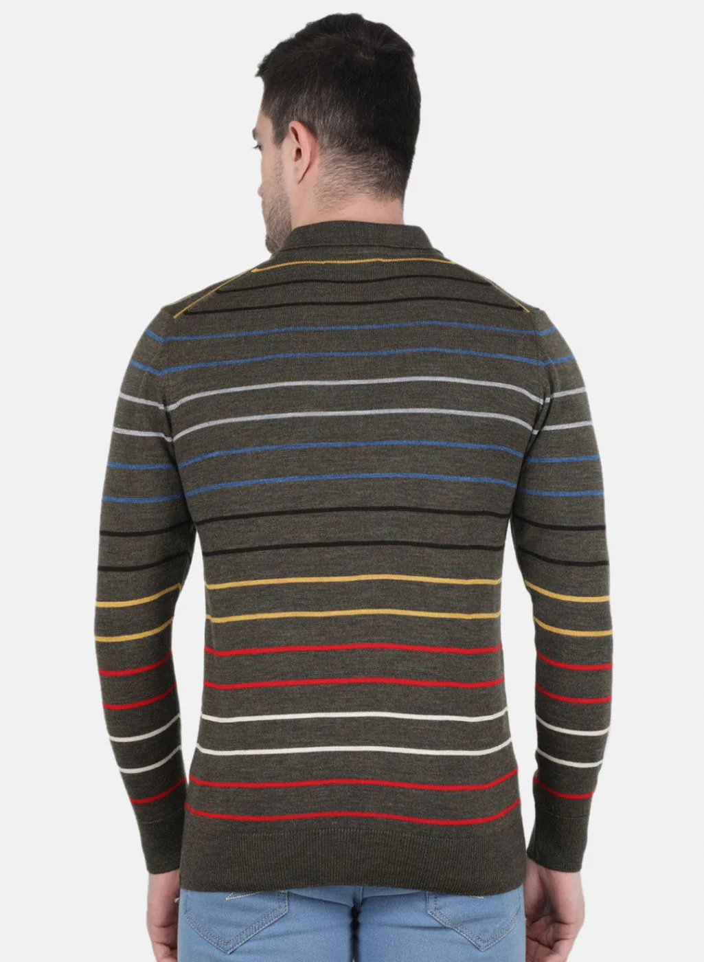 Men Multicolor Stripe T-Shirt - Image 3