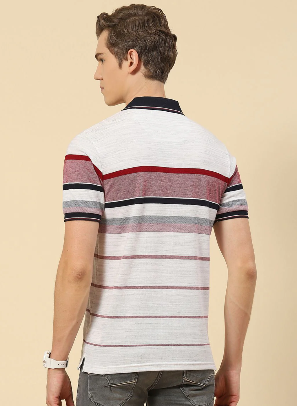 Men Multicolor Stripe T-Shirt - Image 5