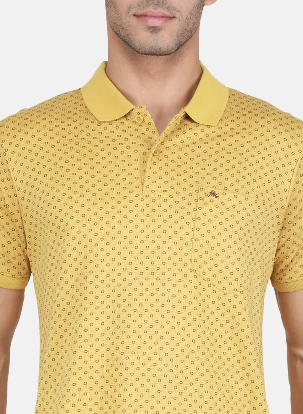 Men Mustard Printed T-Shirt - Image 5