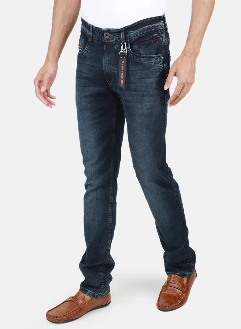 Men NAvy Blue NArrow Fit Denim - Image 2