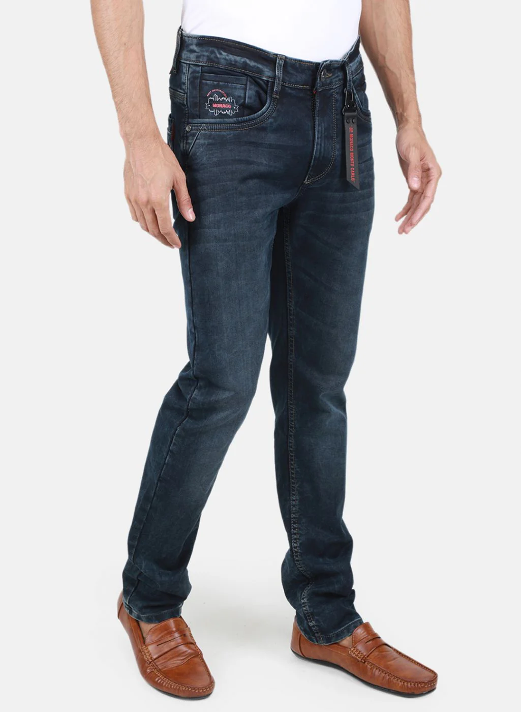 Men NAvy Blue NArrow Fit Denim - Image 6