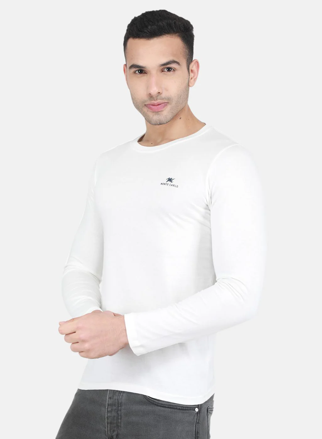 Men NAvy Blue Plain T-Shirt - Image 3