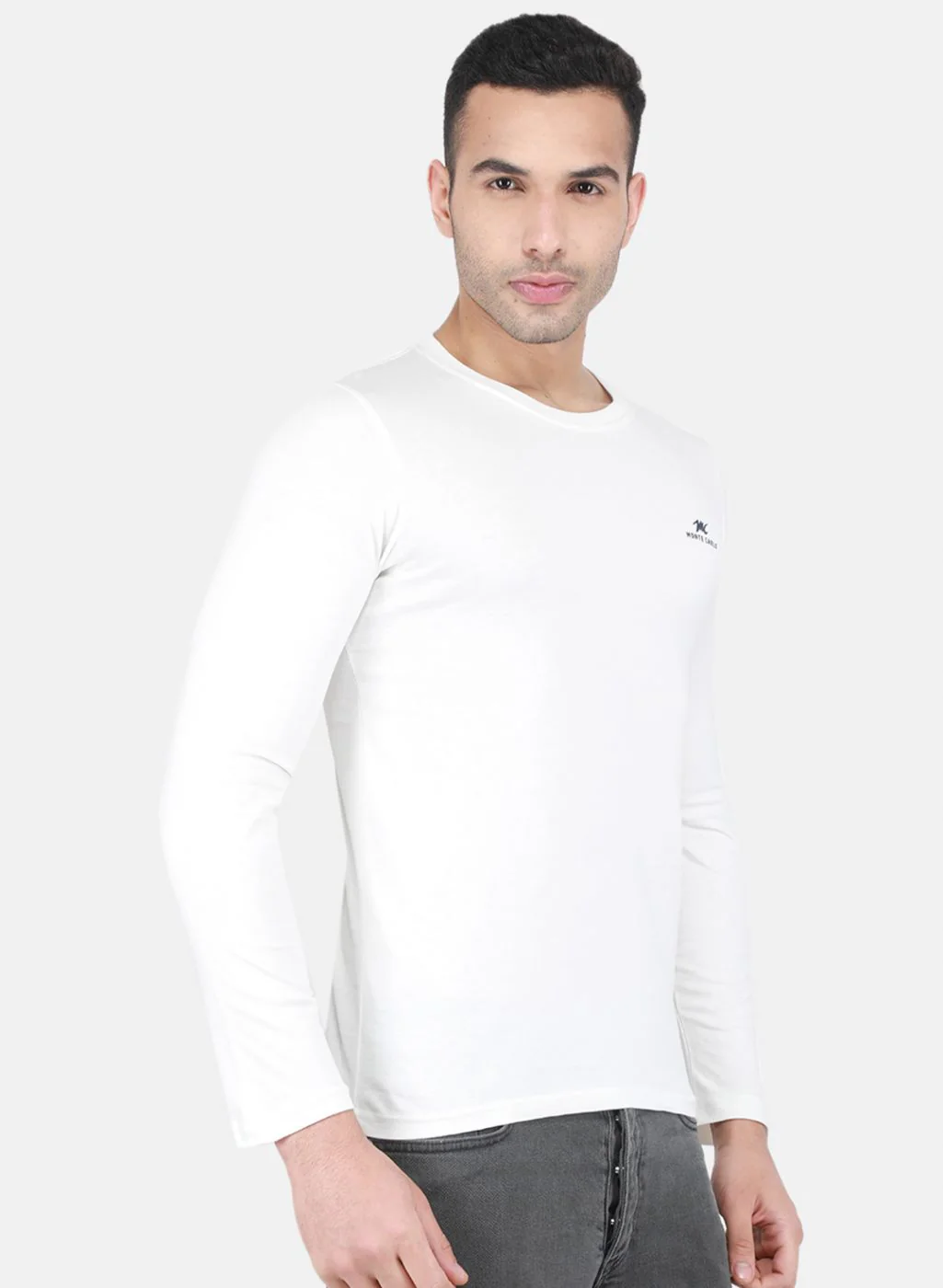 Men NAvy Blue Plain T-Shirt - Image 5