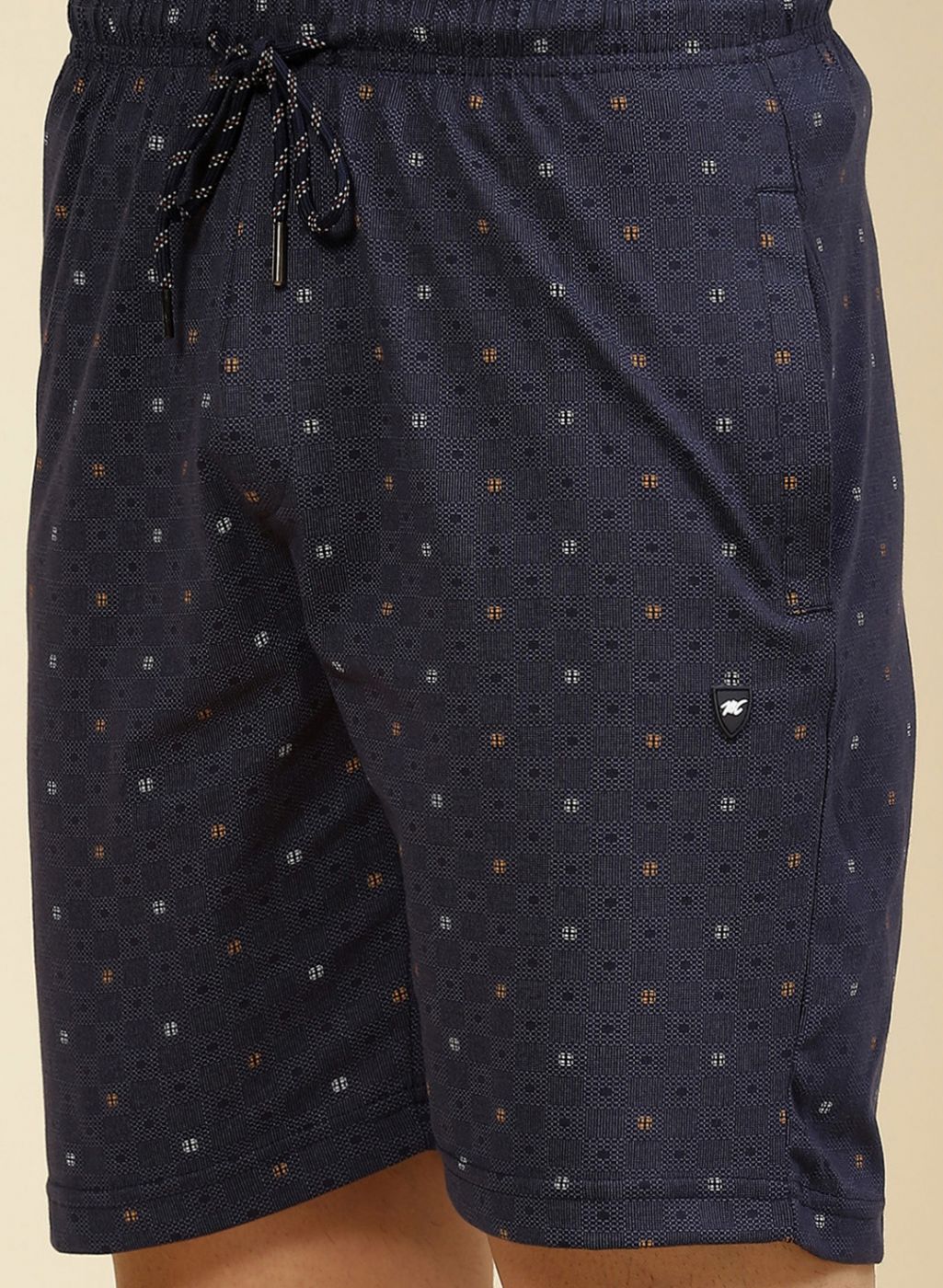 Men NAvy Blue Printed Bermuda - Image 6