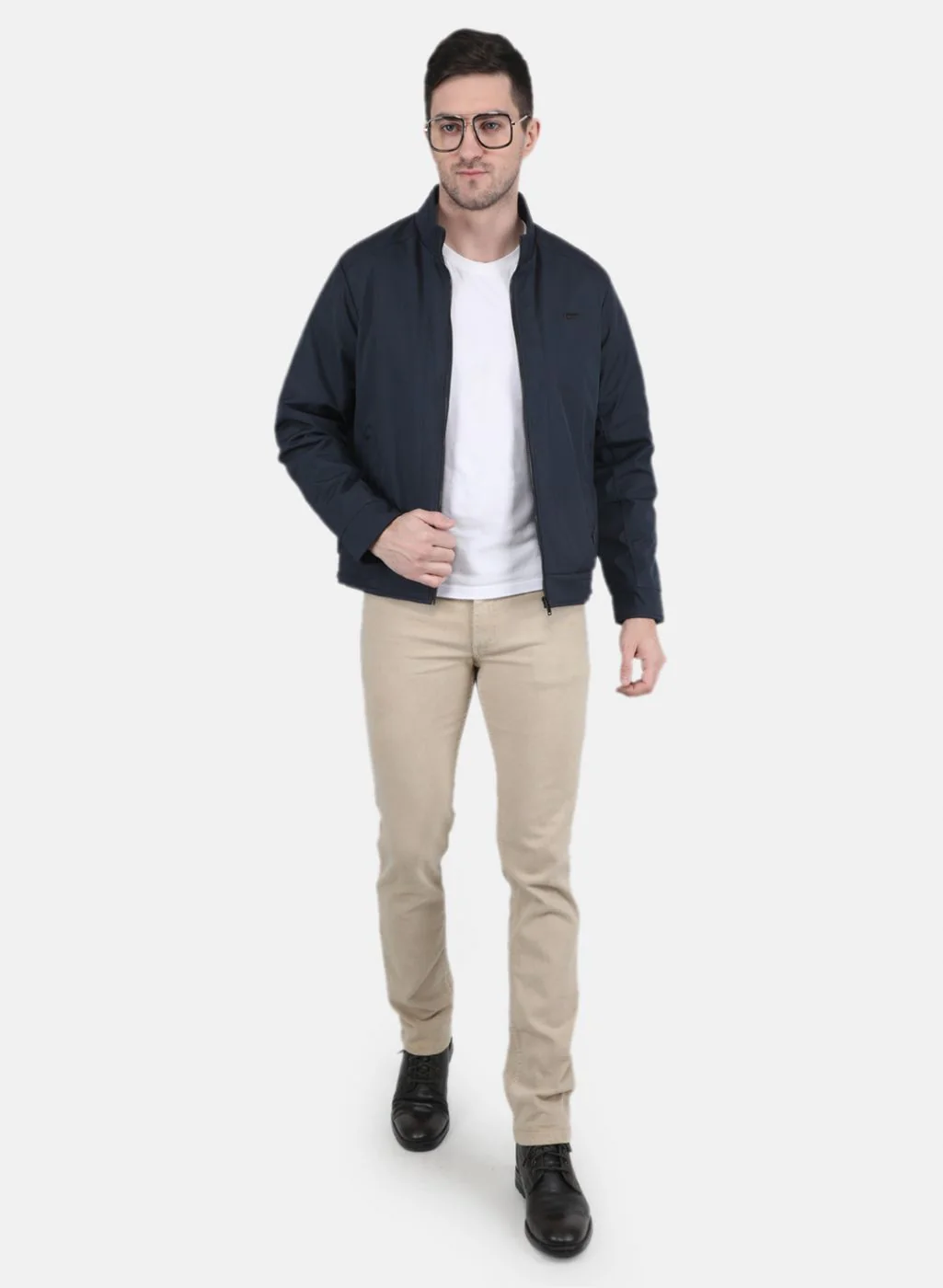 Men NAvy Blue Printed Jacket - Image 2