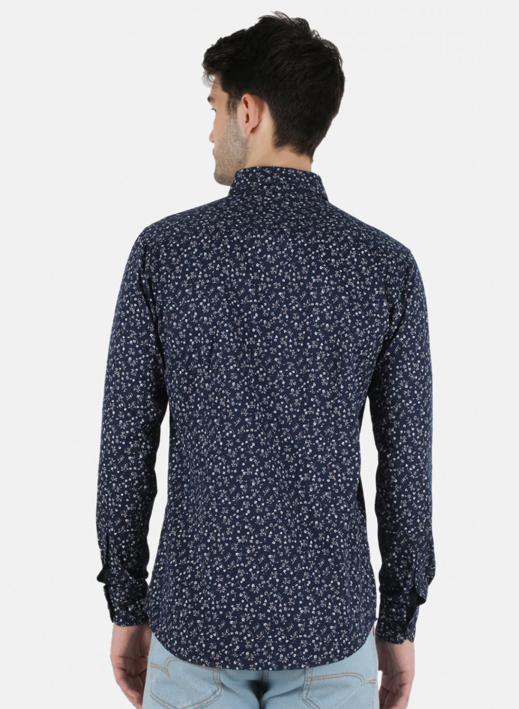 Men NAvy Blue Printed Shirt - Image 3