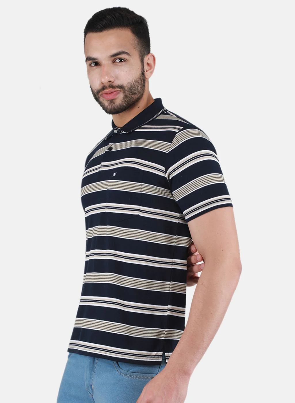Men NAvy Blue Printed T-Shirt - Image 2